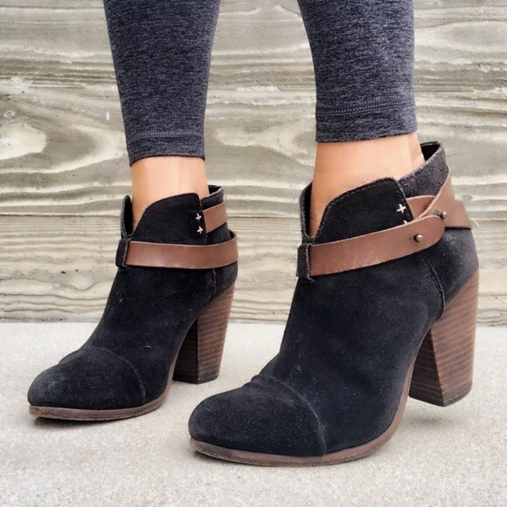 Rag & Bone Harrow Ankle Boot in Black Suede